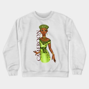 Black is Beautiful - Cameroon Africa Melanin Girl in traditional outfit Crewneck Sweatshirt